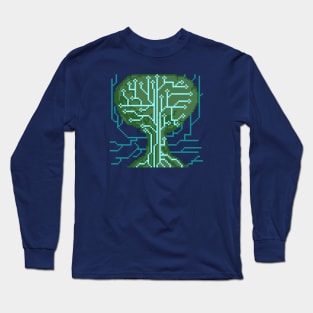 Pixel Art Circuit Tree Long Sleeve T-Shirt